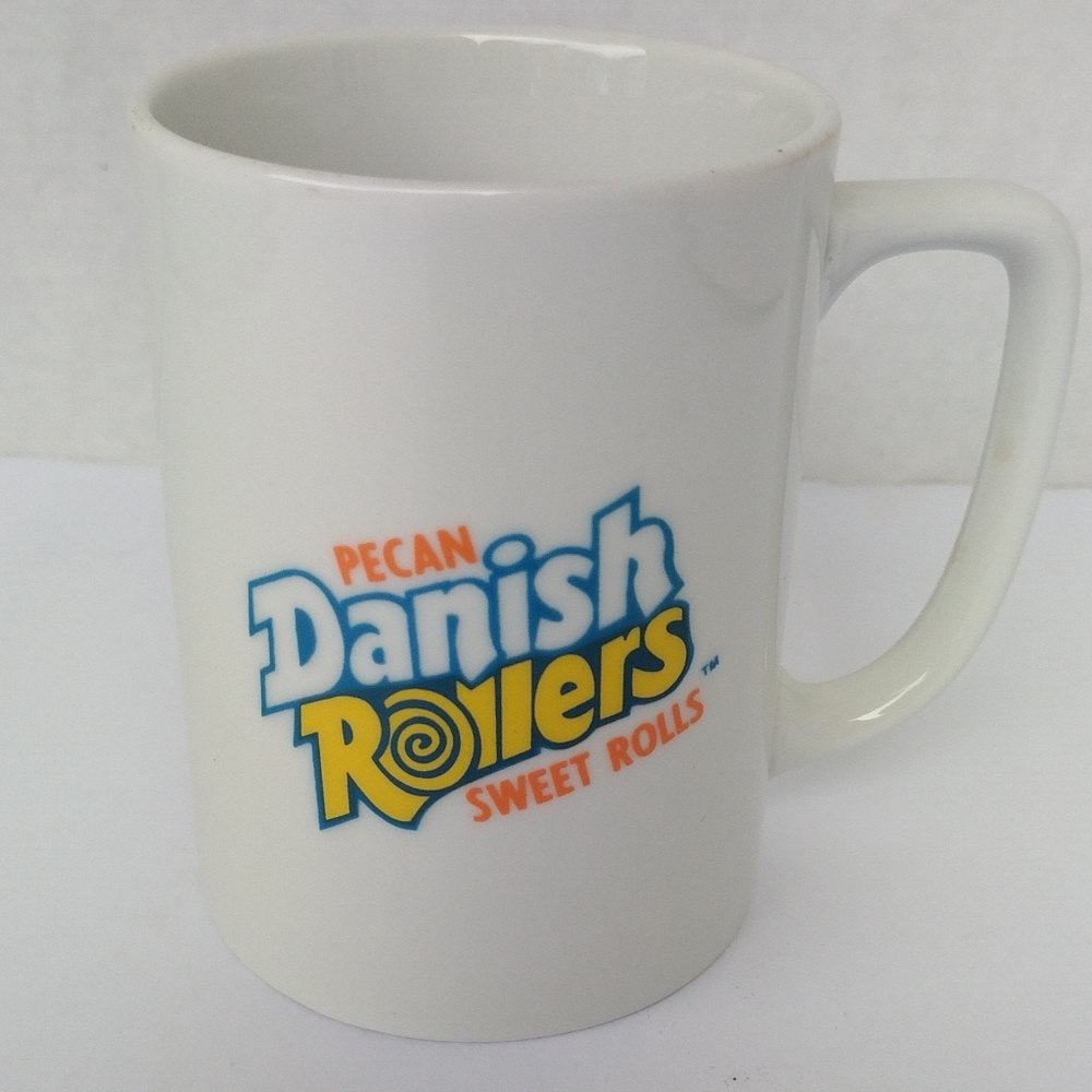Vintage Pecan Danish Rollers Sweet Roll Dolly Madison Bakery Advertising Cup Mug